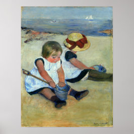 Cassatt - Kinder am Strand Poster