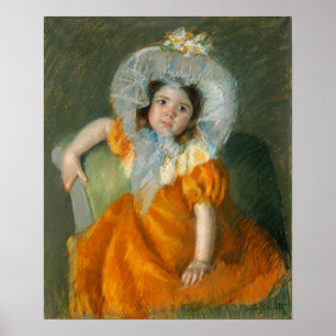 Cassatt - Margot im orangen Kleid Poster