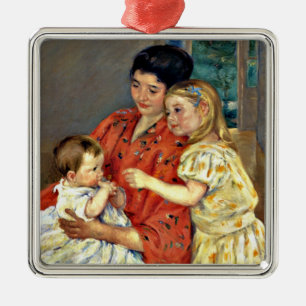 Cassatt: Mutter und Sara bewundern das Baby Ornament Aus Metall