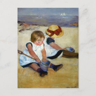 Cassatts "Kinder am Strand" Postkarte