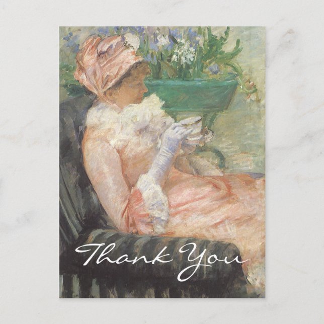 Cassatts Tasse Tee Postkarte (Vorderseite)