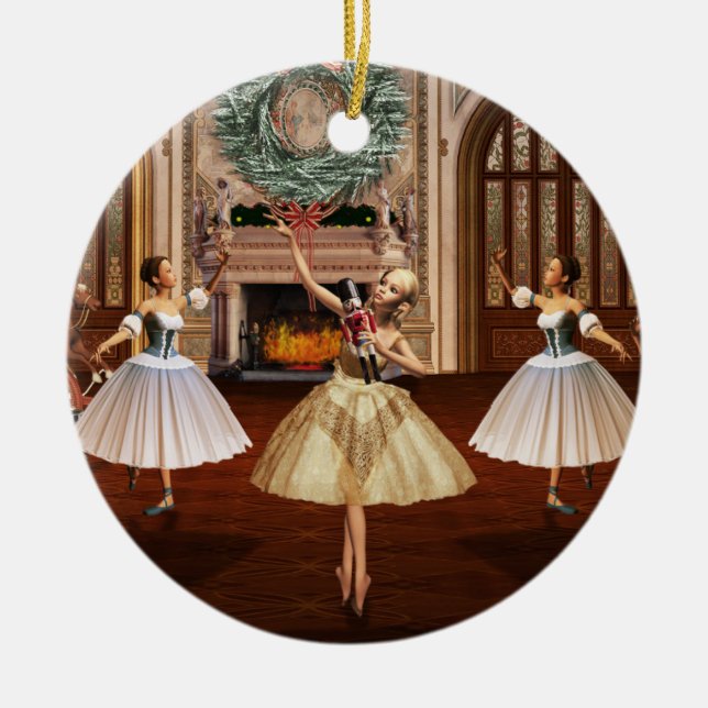 Casse-noisette Ballerinas Noël rond Ornement (Devant)