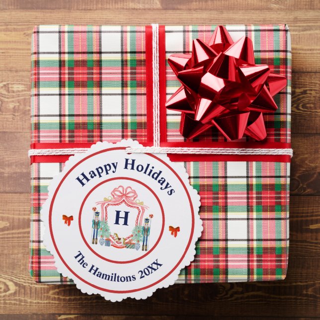 Casse-noix Monogramme Carte d'ornement de Noël (Insitu (Cadeau))