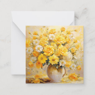Casseroles et Roses blancs Jaunes en Jug Carte Not
