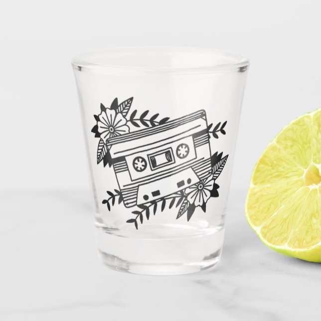 Cassestte Schnapsglas (Vorderseite)