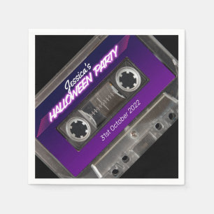 Cassette Retro 80er Themed Mixtape Halloween-Party Serviette