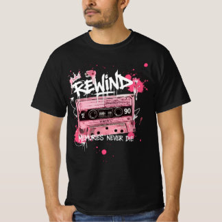 Cassette-Tape-Graffiti zurückspulen | Erinnerungen T-Shirt