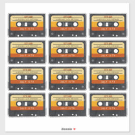 Cassette Tape Retro Geburtstagsparty Aufkleber