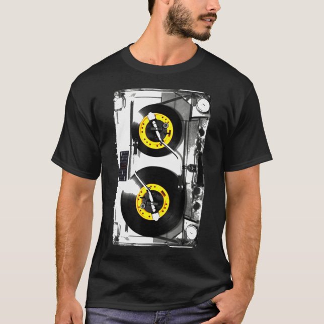 Cassette Tape Vinyl Record Dj Tourne-disque Tshirt (Devant)