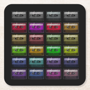CASSETTE TAPES RETRO MUSIC LOVER RECHTECKIGER PAPPUNTERSETZER