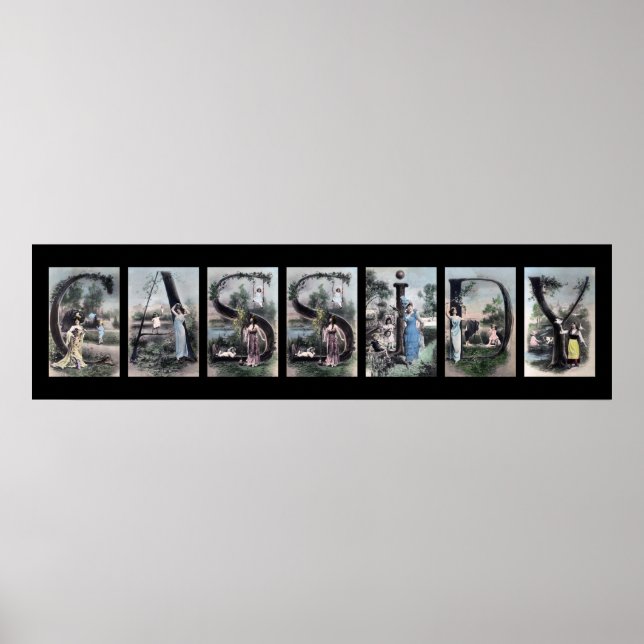 CASSIDY Alphabet Letter Name Art Poster (Vorne)