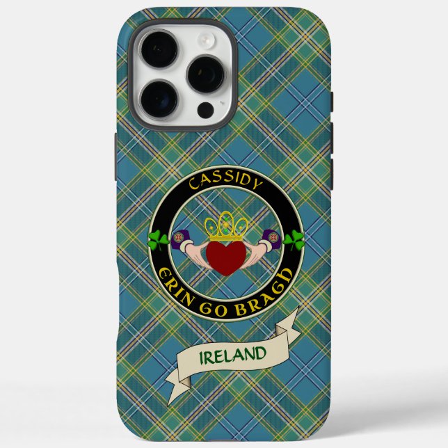 Cassidy Irish Claddagh Personalisiert iPhone 16 Pro Max Hülle (Rückseite)