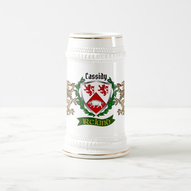 Cassidy/O'Cassidy Irish Shield Personalisiert Bierglas (Mittel)