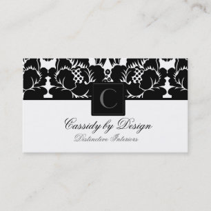 Cassidy schwarze Blumendamast-Visitenkarte Visitenkarte