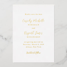Cassidy Traditionelle Hochzeit Save the Date Folieneinladung