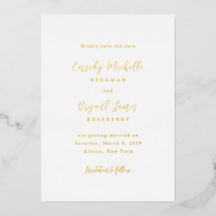 Cassidy Traditionelle Hochzeit Save the Date Folieneinladung