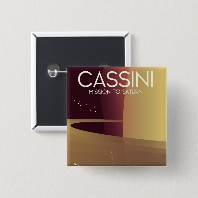 Cassini-Mission zu Saturn Button (Vorne & Hinten)