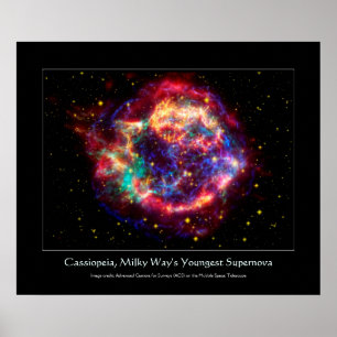 Cassiopeia, Milchstraße, die jüngste Supernova Poster