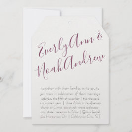 Cassis Plum Lila Minimalistische Typografie Hochze Einladung