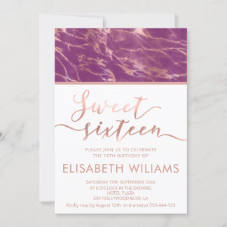 Cassis Rose Goldmarmor Chic Kalligraphie Einladung