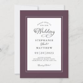 Cassis Wedding Elegantes Script Chic Moderner Rahm Einladung