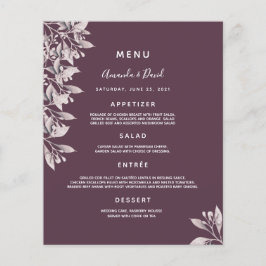 Cassis Wedding Menu lila botanische staubige Rose