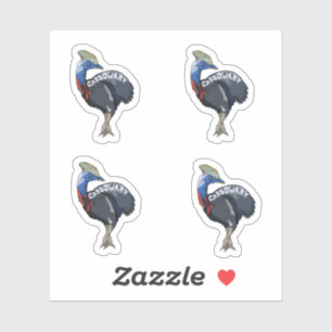 cassowary color woody text aufkleber