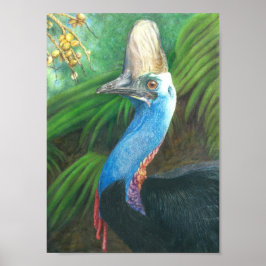 Cassowary Hand bemalt Original Art Poster. Poster