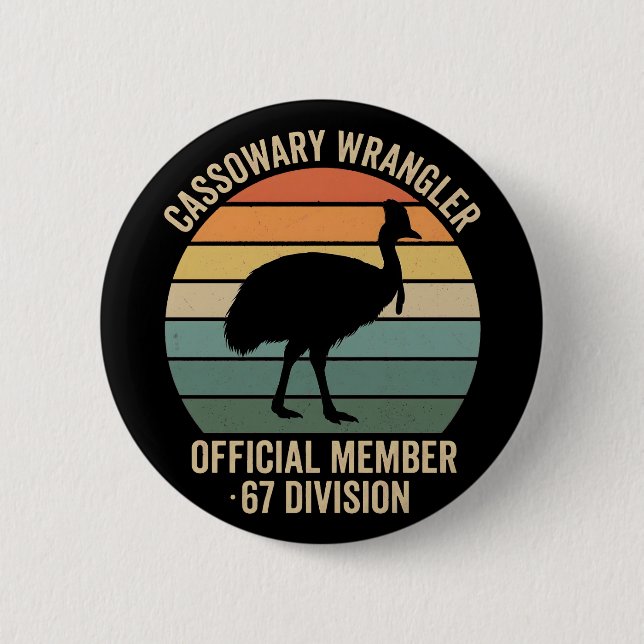 Cassowary Keeper funny Retro bird lover Button (Vorderseite)