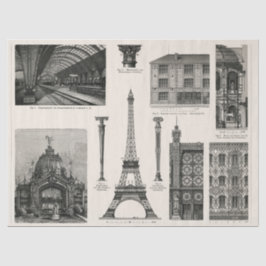 Cast Iron Architektur 1894 Ephemera Decoupage Seidenpapier