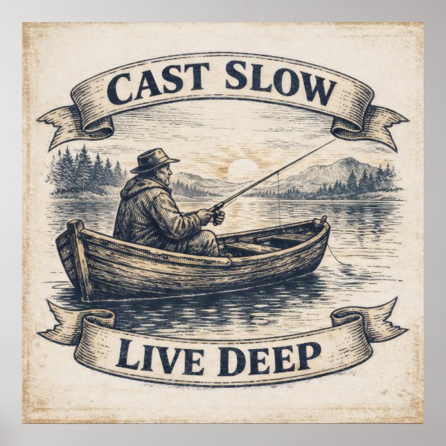 Cast Slow, Live Deep Poster (Vorne)