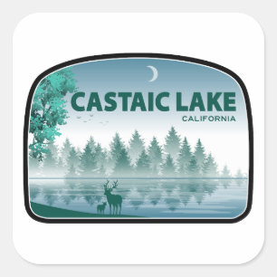 Castaic Lake California Hirsche Quadratischer Aufkleber