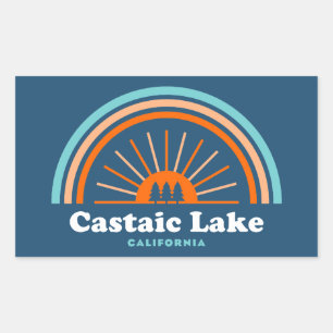 Castaic Lake California Regenbogen Rechteckiger Aufkleber
