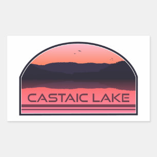 Castaic Lake California Rote Morgensonne Rechteckiger Aufkleber