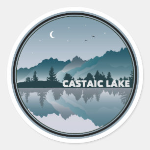 Castaic Lake Kalifornien Spiegelung Runder Aufkleber