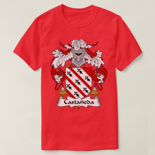 Castaneda Coat of Arms Familienwappen T-Shirt (Design vorne)