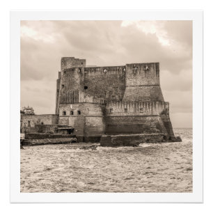 Castel dell'Ovo in Sepia-Tönen Fotodruck