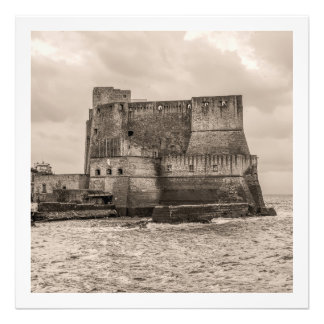 Castel dell'Ovo in Sepia-Tönen Fotodruck