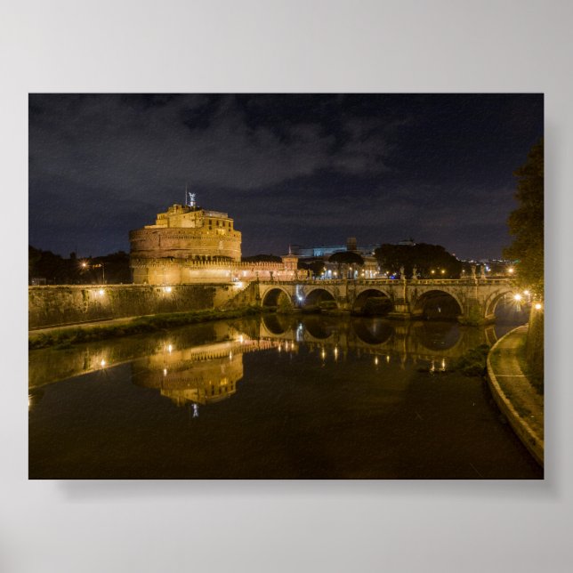 Castel Sant Angelo by night Poster (Vorne)