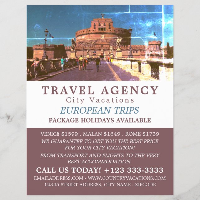 Castel Sant'Angelo, Rom, Italien, Reiseagentur Flyer (Vorne)