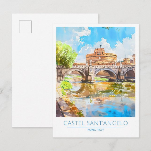 Castel Sant'Angelo Rom Italien Vintage Postkarte (Vorne/Hinten)