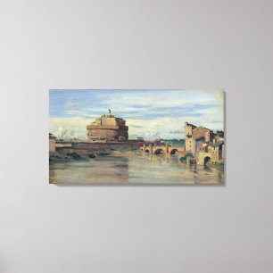 Castel Sant'Angelo und der Fluss Tiber, Rom Leinwanddruck