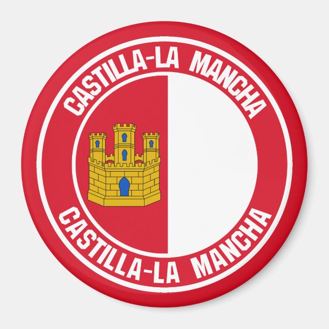 Castilla-La Mancha RundEmblem Magnet (Vorne)