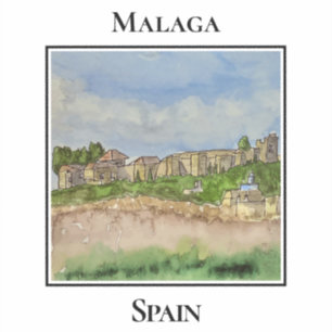 Castillo de Gibralfaro und Alcazaba. Málaga Spanie Aufkleber