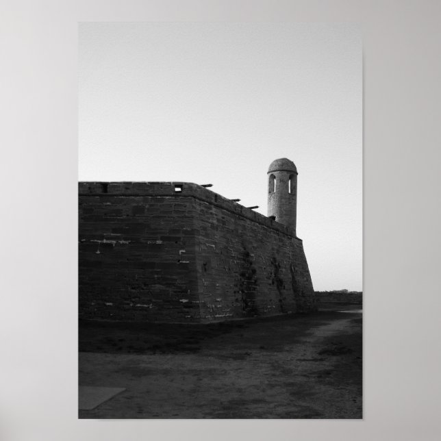 Castillo de San Marcos St Augustine Florida B&W Poster (Vorne)