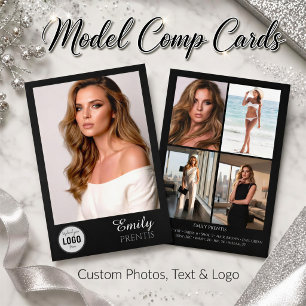Casting Call Komp-Karten 5 Fotos mit Logo Einladung