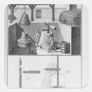 Castingglocken, Illustration von 'Encyclopedia Quadratischer Aufkleber