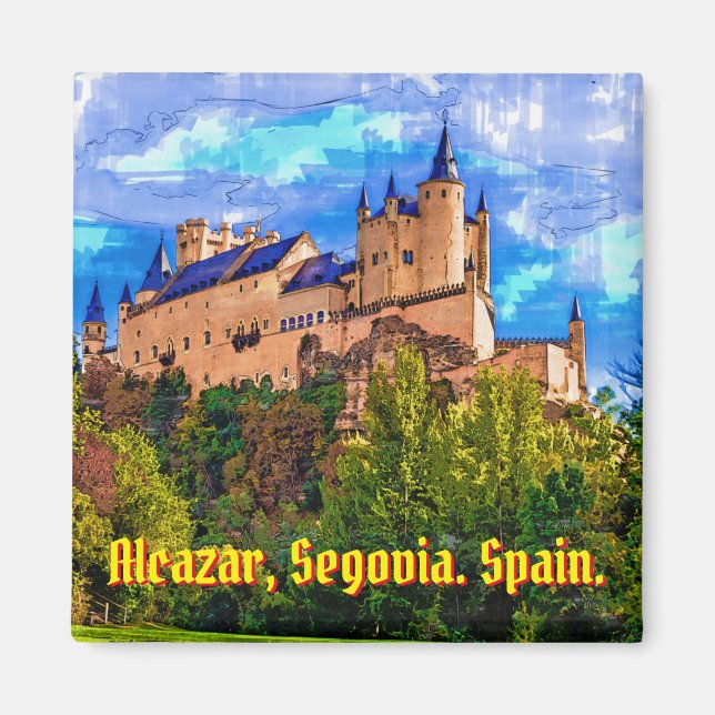 Castle Alcazar, Segovia, Spanien. Magnet (Vorne)