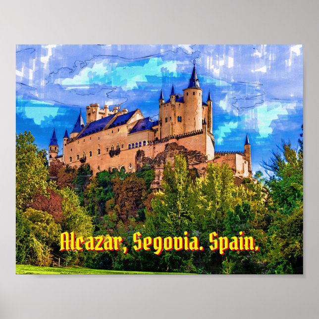 Castle Alcazar, Segovia, Spanien. Poster (Vorne)