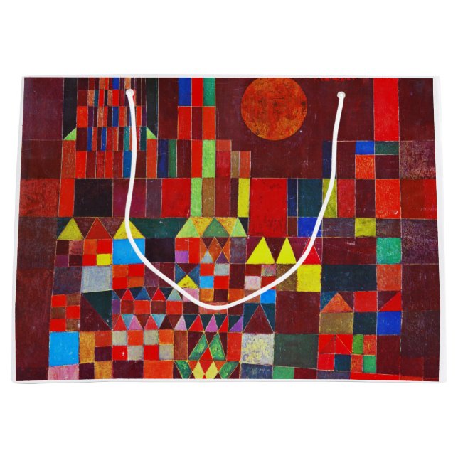 Castle and Sun, Paul Klee Große Geschenktüte (Vorderseite)